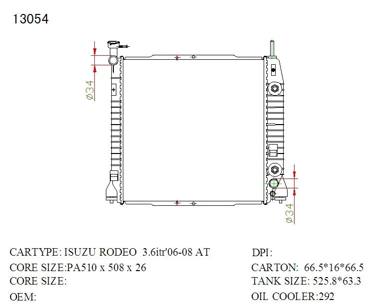 KWM KRA40054 Radiator – 26mm Core, Auto | Holden Rodeo 3.6L V6 2007–2008