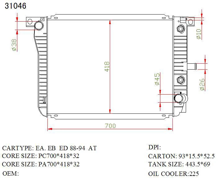 KWM KRA84046 Radiator – 32mm Core, Auto | Ford Falcon EA-EF 1987–1995