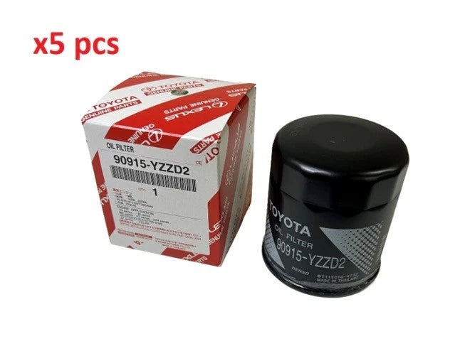 Toyota Genuine Oil Filter 90915YZZD2 | Pack of 5 | Fits Camry, RAV4, Kluger, Supra