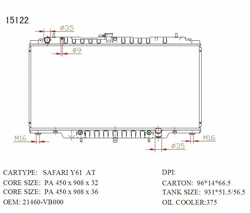 Nissan Patrol Radiator 2000–2019 Auto 4.5L Petrol 32mm With Bleeder | KWM KRA10122