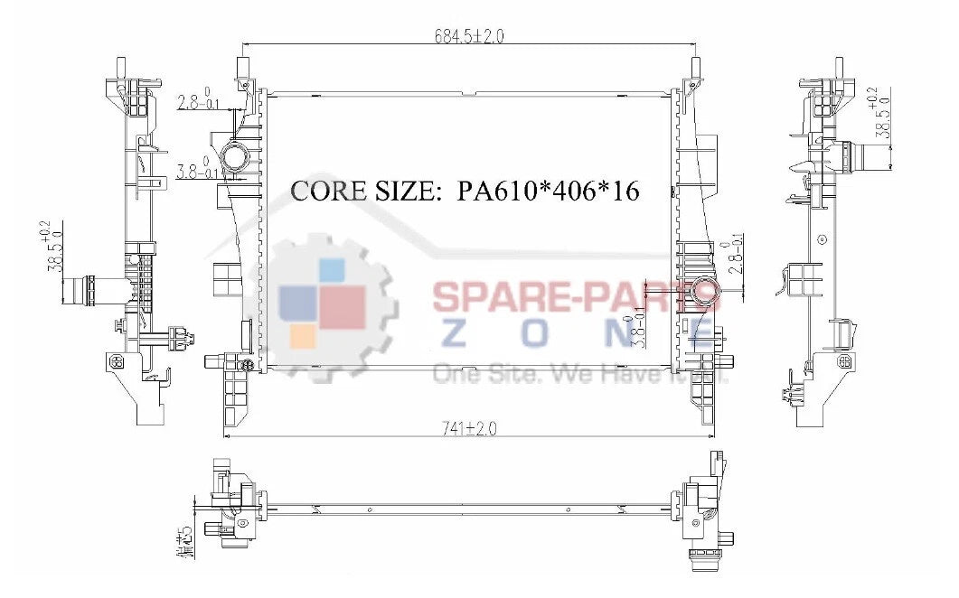 KWM KRA25083E Radiator – 16mm Core, Auto | Jeep Renegade 1.4T 2015 Onwards