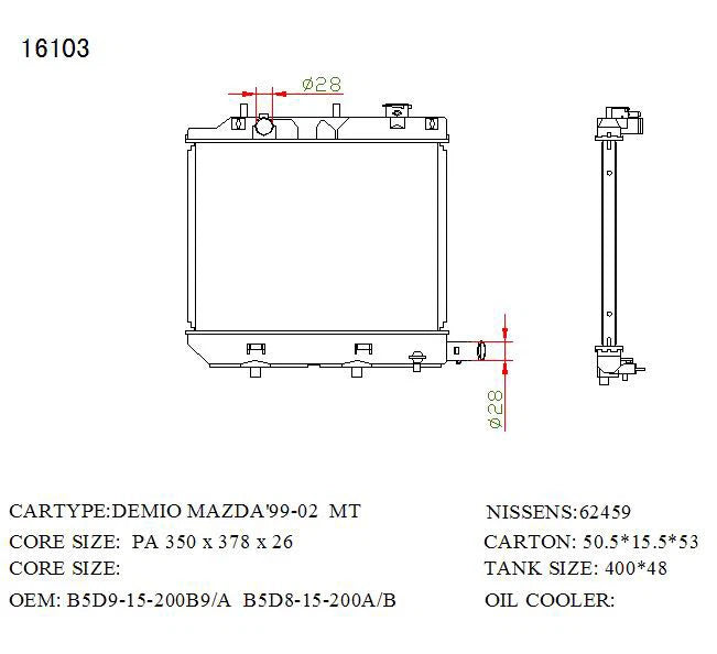 KWM KRA30103 Radiator – Manual | Mazda 121 Metro 2000–2002