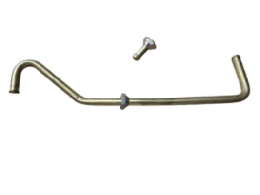 KRA35012 Metal pipe with curved design and small fitting on a white background