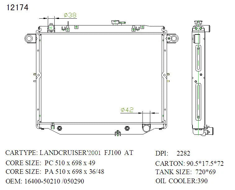 Toyota LandCruiser 100 Series Radiator 1998–2007 Auto V8 32mm | KWM KRA20174