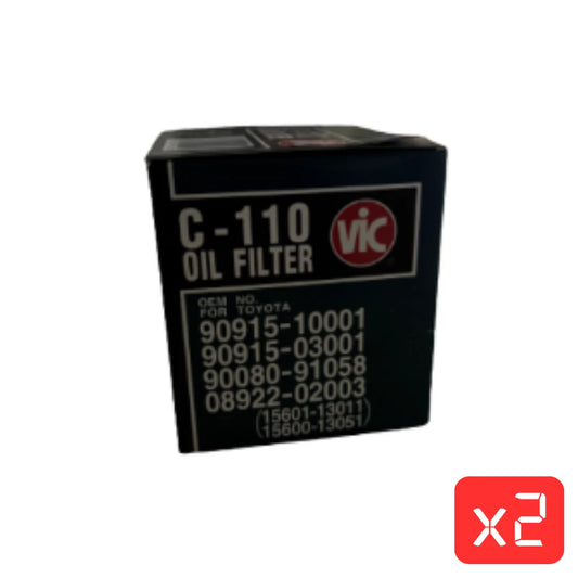 VIC C110 Oil Filter – Toyota Corolla 1987–2019 (Pack of 2)