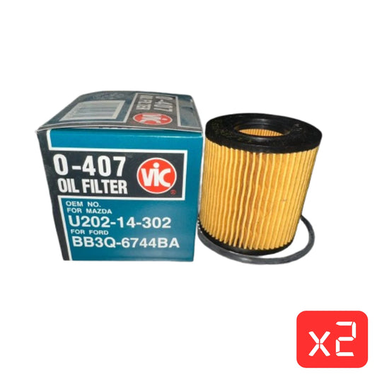 VIC O407 Oil Filter (Ryco R2720P) – Mazda BT-50 2011–2015 | Pack of 2