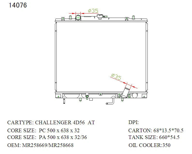 KWM KRA60076 Radiator – 26mm Core, Auto | Mitsubishi Challenger 4-Cyl Diesel 1998–2000