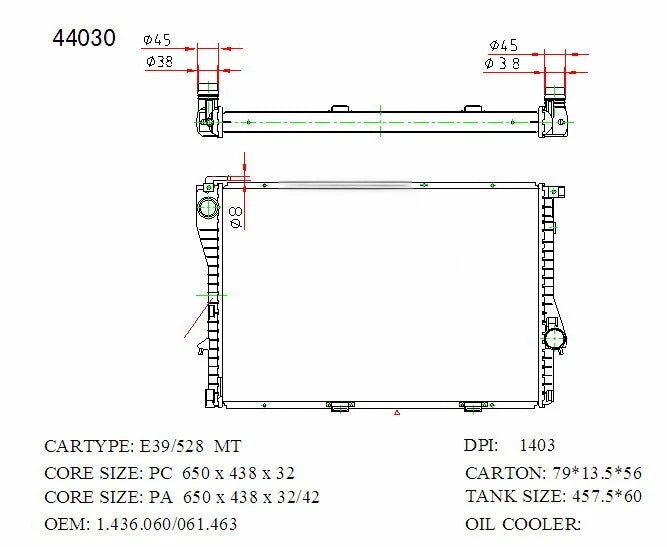 KWM KRA91030 Radiator – 42mm Core, Auto, Clip-On | BMW E39 1995–2003