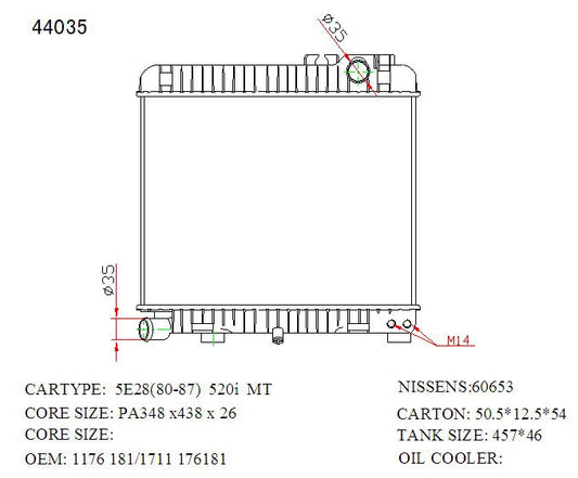 KWM KRA91035 Radiator Auto 26mm 4 Cyl – BMW E30 1984–1990