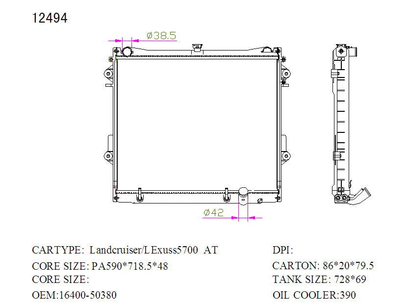 Toyota LandCruiser 200 Series Radiator 2007–2012 Auto 4.7L V8 48mm | KWM KRA20494