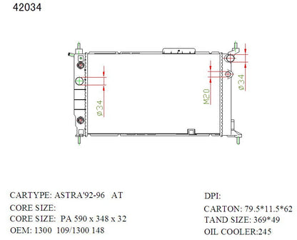 KWM KRA72034 Radiator – 32mm Core, Auto | Holden Astra 1996–1998
