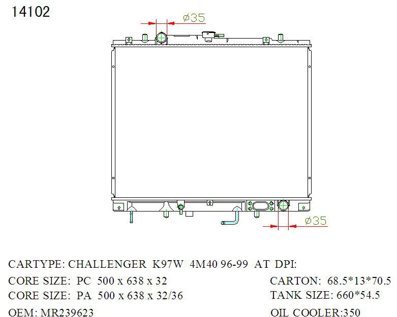 KWM KRA60102 Radiator – 26mm Core, Auto & Manual | Mitsubishi Triton 2.8L Diesel 1996–2006