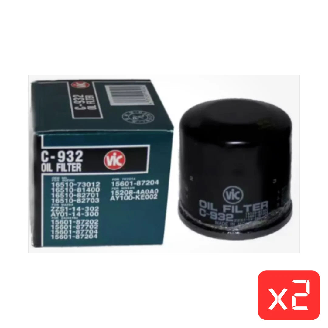 VIC C932 Oil Filter Twin Pack – Mitsubishi Colt, Matiz & Daihatsu Applause | Ryco Z443 Compatible