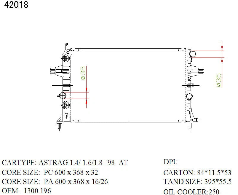 KWM KRA72018 Radiator – 26mm Core, Auto, Clip-On | Holden Astra 4-Cyl 1998–2006