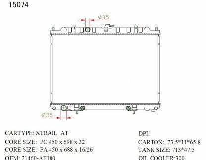 Nissan X-Trail Radiator 2001–2007 Auto 26mm | KWM KRA10074