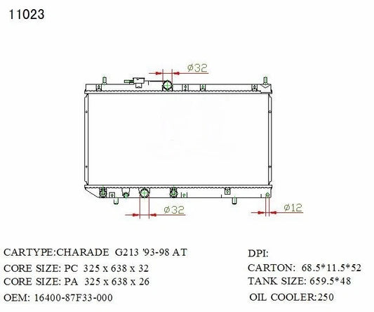 KWM KRA00023 Radiator – 26mm Core, Auto | Daihatsu Charade 4-Cyl 1993–1995 (with Bleeder)