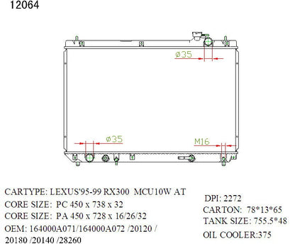 Toyota Kluger Radiator 2003–2007 Auto 26mm | KWM KRA20064
