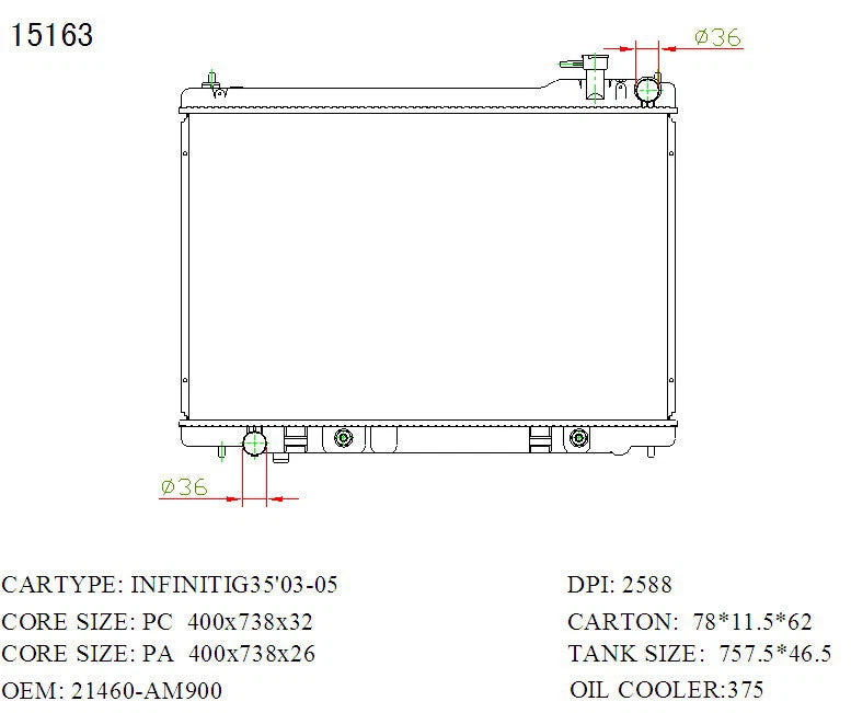 Nissan Elgrand Radiator Auto 26mm 6Cyl | Kiwami KWM KRA10163 | 2002-2010