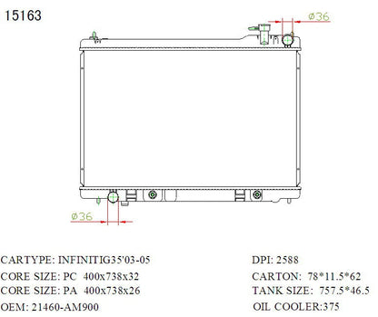 Nissan Elgrand Radiator Auto 26mm 6Cyl | Kiwami KWM KRA10163 | 2002-2010