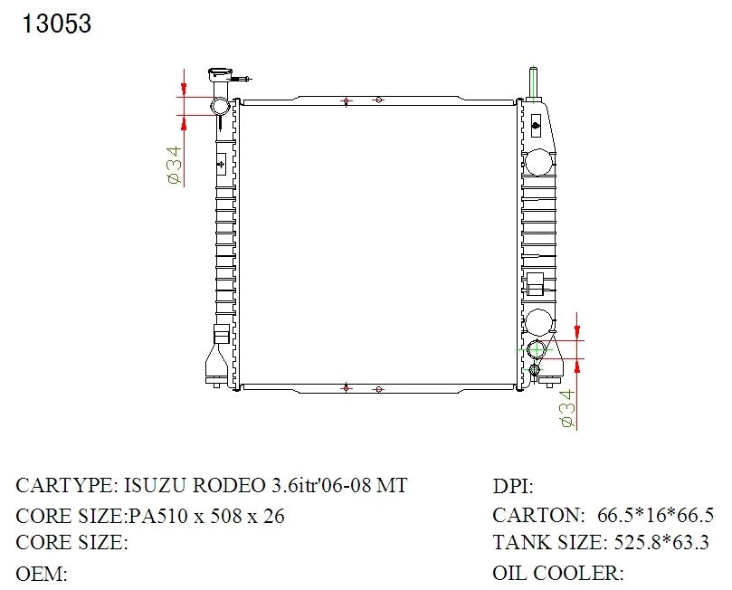KWM KRA40053 Radiator Manual P/A 26mm 3.0L V6 – Holden Rodeo 2007–2008