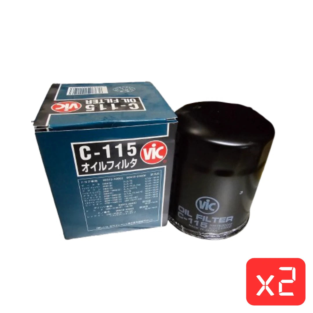 VIC C115 Oil Filter – Toyota Hilux, Hiace, LandCruiser, Coaster & Mazda B2500 (Pack of 2)