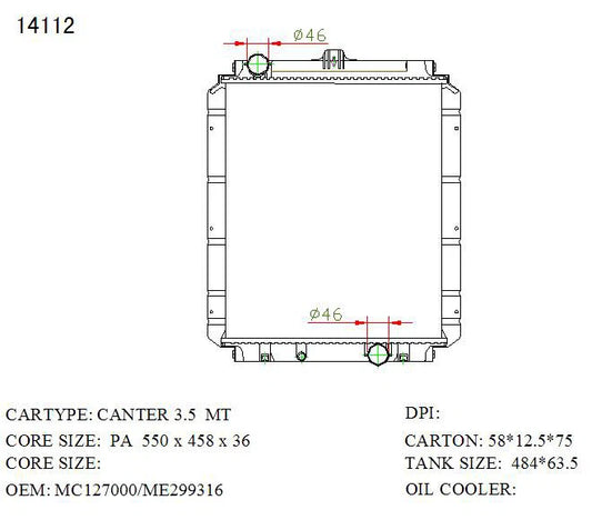 KWM KRA60112 Aftermarket Radiator – Manual 36mm 6Cyl 3.5L