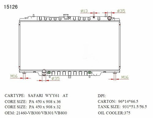 Nissan Patrol Radiator 2000–2019 Auto 32mm Bleeder on Filler Neck | KWM KRA10126