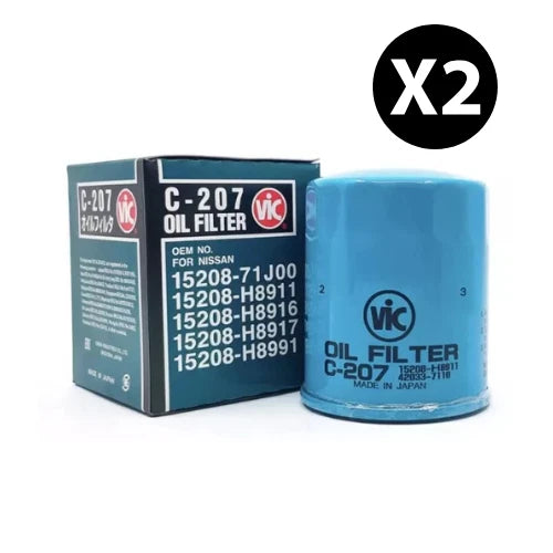 VIC C207 Oil Filter | Twin Pack | Ryco Z145A Compatible | Fits Nissan 300ZX, Patrol, Navara & More
